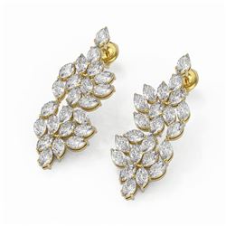 10 ctw Marquise Cut Diamond Designer Earrings 18K Yellow Gold