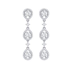 4.45 ctw Designer VS/SI Diamond Earrings 18K White Gold