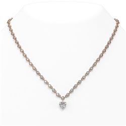 13 ctw Heart Diamond Designer Necklace 18K Rose Gold