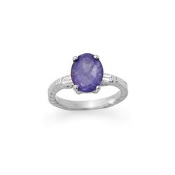 3.70 ctw Tanzanite & Diamond Ring 14K White Gold