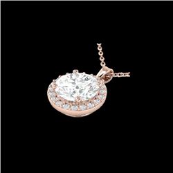 1.75 ctw VS/SI Diamond Certified Micro Pave Necklace 14K Rose Gold