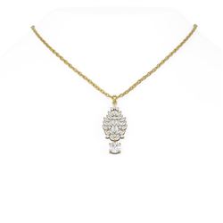 5 ctw Cushion Diamond Necklace 18K Yellow Gold