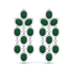 26.15 ctw Emerald & VS Diamond Earrings 18K White Gold