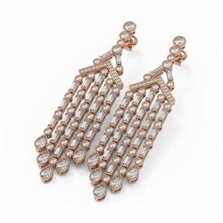11.37 ctw Mixed Cut Diamond Designer Earrings 18K Rose Gold