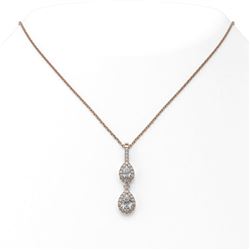 1.25 ctw Pear Cut Diamond Designer Necklace 18K Rose Gold