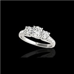 3.25 ctw Certified Diamond 3 Stone Ring 10K White Gold