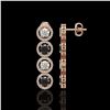 Image 2 : 5.58 ctw Black & Diamond Micro Pave Earrings 18K Rose Gold