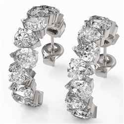 7.7 ctw Pear Cut Diamond Designer Earrings 18K White Gold