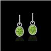 Image 1 : 6 ctw Peridot & Micro Pave Halo VS/SI Diamond Earrings 14K White Gold
