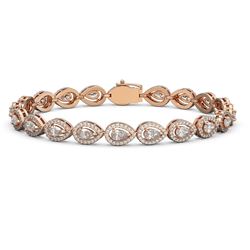 8.58 ctw Pear Cut Diamond Micro Pave Bracelet 18K Rose Gold