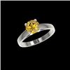 Image 2 : 1.50 ctw Certified Intense Yellow Diamond Solitaire Ring 10K White Gold