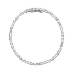 14kt White Gold Round Diamond Open-center Circle Pendant 1/2 Cttw