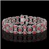 Image 1 : 15.64 ctw Tourmaline & Diamond Row Bracelet 10K White Gold