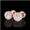 Image 1 : 1.09 ctw VS/SI Diamond Solitaire Art Deco Stud Earrings 18K Rose Gold