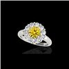 Image 1 : 2.85 ctw Certified SI/I Fancy Intense Yellow Diamond Ring 10K White Gold