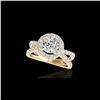 Image 1 : 2.01 ctw Certified Diamond Solitaire Halo Ring 10K Yellow Gold