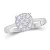Image 1 : 14kt White Gold Princess Diamond Cluster Bridal Wedding Engagement Ring 1.00 Cttw
