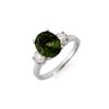 Image 1 : 3.25 ctw Green Tourmaline & Diamond Ring 14K White Gold