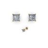 Image 1 : 1.00 ctw Princess Cut VS/SI Diamond Designer Earrings 18K Yellow Gold