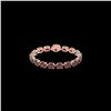 Image 2 : 65 ctw Garnet & Micro Pave VS/SI Diamond Bracelet 14K Rose Gold