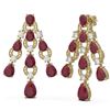 Image 2 : 27.36 ctw Ruby & Diamond Earrings 18K Yellow Gold