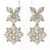 Image 2 : 5 ctw Marquise Cut Diamond Designer Earrings 18K Yellow Gold