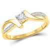 Image 1 : 10kt Yellow Gold Round Diamond Solitaire Promise Bridal Ring 1/10 Cttw