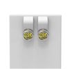 Image 1 : 4 ctw Fancy Yellow Diamond Earrings 18K White Gold