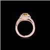 Image 2 : 2 ctw Certified SI/I Fancy Intense Yellow Diamond Halo Ring 10K Rose Gold