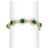 Image 1 : 23.95 ctw Emerald & Diamond Bracelet 18K Yellow Gold