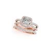 Image 1 : 1.71 ctw Certified VS/SI Princess Diamond 2pc Set Ring Halo 14K Rose Gold