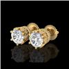 Image 1 : 2.04 ctw VS/SI Diamond Solitaire Art Deco Stud Earrings 18K Yellow Gold