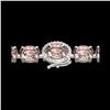 Image 1 : 18.25 ctw Morganite & Diamond Eternity Micro Bracelet 14K White Gold
