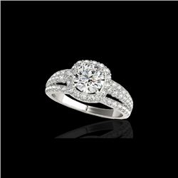 2.25 ctw Certified Diamond Solitaire Halo Ring 10K White Gold