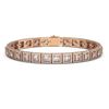 Image 1 : 12.69 ctw Princess Cut Diamond Micro Pave Bracelet 18K Rose Gold