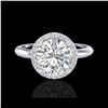 Image 1 : 2.20 ctw Micro Pave VS/SI Diamond Ring Designer 18K White Gold
