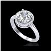 Image 2 : 2.20 ctw Micro Pave VS/SI Diamond Ring Designer 18K White Gold
