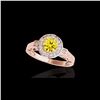 Image 1 : 1.75 ctw Certified SI/I Fancy Intense Yellow Diamond Ring 10K Rose Gold