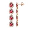 Image 2 : 10.48 ctw Tourmaline & Diamond Micro Pave Halo Earrings 10K Rose Gold