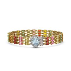 30.58 ctw Sapphire & Diamond Bracelet 14K Yellow Gold
