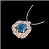 Image 2 : 1.01 ctw Fancy Intense Blue Diamond Art Deco Necklace 18K Rose Gold