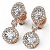 Image 1 : 3 ctw Oval Cut Diamond Designer Earrings 18K Rose Gold