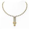 Image 1 : 17 ctw Diamond Designer Pearl Necklace 18K Yellow Gold
