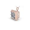 Image 1 : 1 ctw VS/SI Princess Diamond Necklace 18K Rose Gold