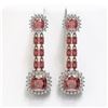 Image 1 : 18.38 ctw Tourmaline & Diamond Earrings 14K Rose Gold