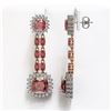 Image 2 : 18.38 ctw Tourmaline & Diamond Earrings 14K Rose Gold