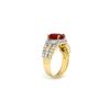 Image 2 : 4.70 ctw Ruby & Diamond Ring 14K Yellow Gold