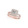 Image 1 : 1.21 ctw Certified VS/SI Princess Diamond 2pc Set Ring Halo 14K Rose Gold
