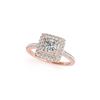 Image 2 : 1.21 ctw Certified VS/SI Princess Diamond 2pc Set Ring Halo 14K Rose Gold