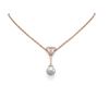 Image 1 : 1.5 ctw Diamond and Pearl Necklace 18K Rose Gold